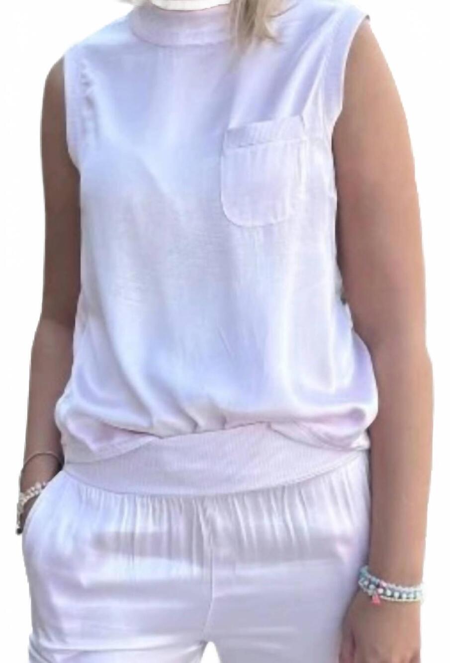 NEW FATE lay low silk top in pink